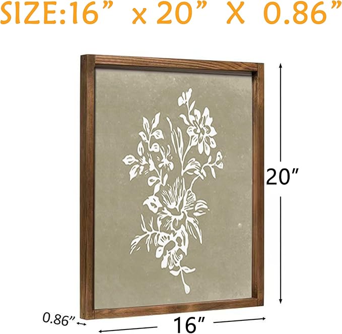 Framed Boho Wall Art Set of 4 for Wooded Minimalist Botanical Print Wall Art - Image 6