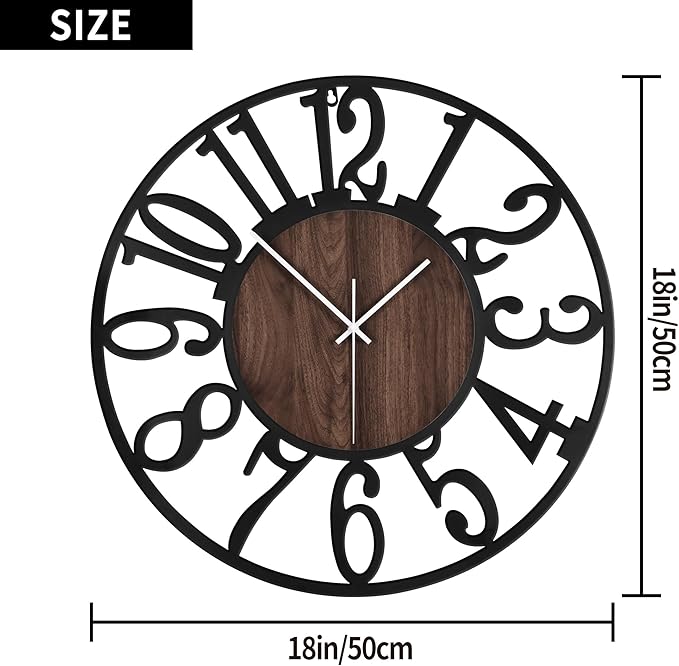 1st owned Large Wall Clock for Living Room Decor- 20" Decorative Antique Silent - Image 3