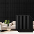 Qidejoy 33 Pcs 3D PVC Slat Wall Panels 12X12in Fluted Textured Paneling Modern by Qidejoy