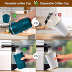 YINBAOGE Insulated Travel Coffee Mug, Spill & Leak Proof, Portable To Go Camping Stainless Steel Coffee Tumbler, Reusable Thermal Coffee Cup with Lid for Hot & Cold Drinks (Blue, 12 OZ)