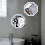 ZOLAPI 2 PCS Octagon Wall-Mounted Mirrors, Vintage Farmhouse Mirror - Image 3
