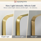 Keonjinn Gold Bathroom Mirror for Over Sink, Large Rounded Rectangle Gold - Image 8