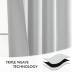 MIULEE Greyish White Back Tab Blackout Curtains 72 Inches Long 2 Panels Set - Image 7