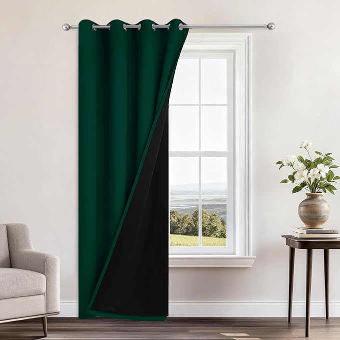 Yakamok 100% Blackout Curtains 96 Inches Long, 2 Thick Layers Heat and Full by Yakamok