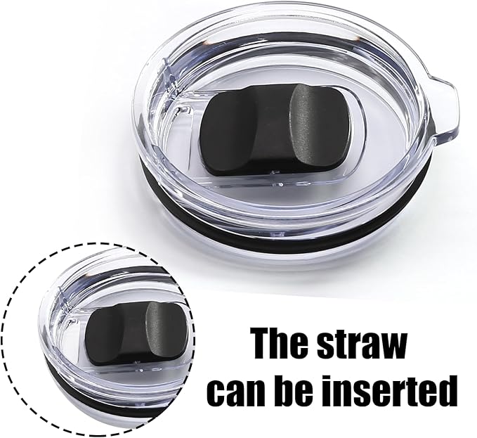 2 Pcs Tumbler Slide Lid for 30oz Water Bottle, Plastic Cup Replacement Cover, Spill Proof for Travel Mug Bottle (Black, Slide)