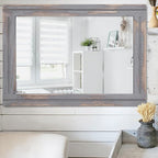 AAZZKANG Wood Framed Mirror Rectangular Rustic Wall Mirrors Decorative Large - Image 5