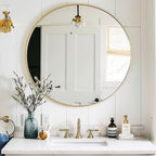 Gold Round Mirror 18 inch, Round Bathroom Mirror, Wall Mirrors - Image 5