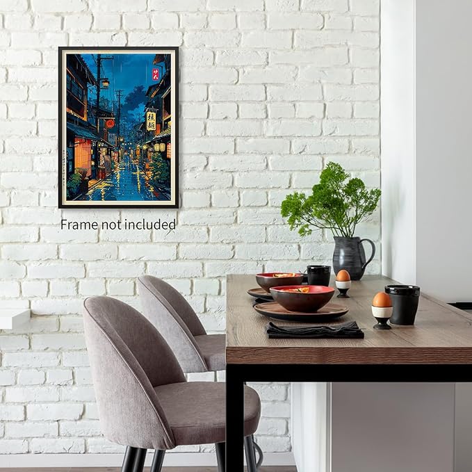 Podafu Japanese Tokyo Tea House Canvas Wall Art - 10L" x 8W" - Unframed - - Image 4