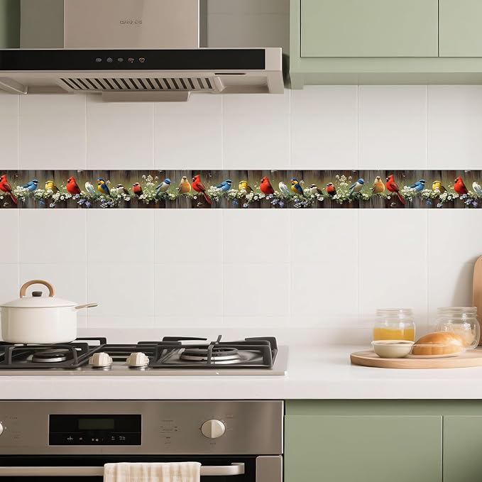 IVN Wallpaper Border Peel and Stick Wall Bird Decorative Wall Trim Self - Image 4