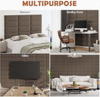 IFNOW Upholstered Wall Mounted Headboard, 3D Peel & Stick Soundproof Wall Panels - Image 7