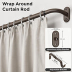 2 Pack Curtain Rods 32-46 Inch, Bronze Wrap Around Blackout Curtain Rods - Image 2