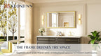 Keonjinn 55" x 30" Gold Bathroom Mirror, Brushed Gold Metal Framed Mirrors - Image 7