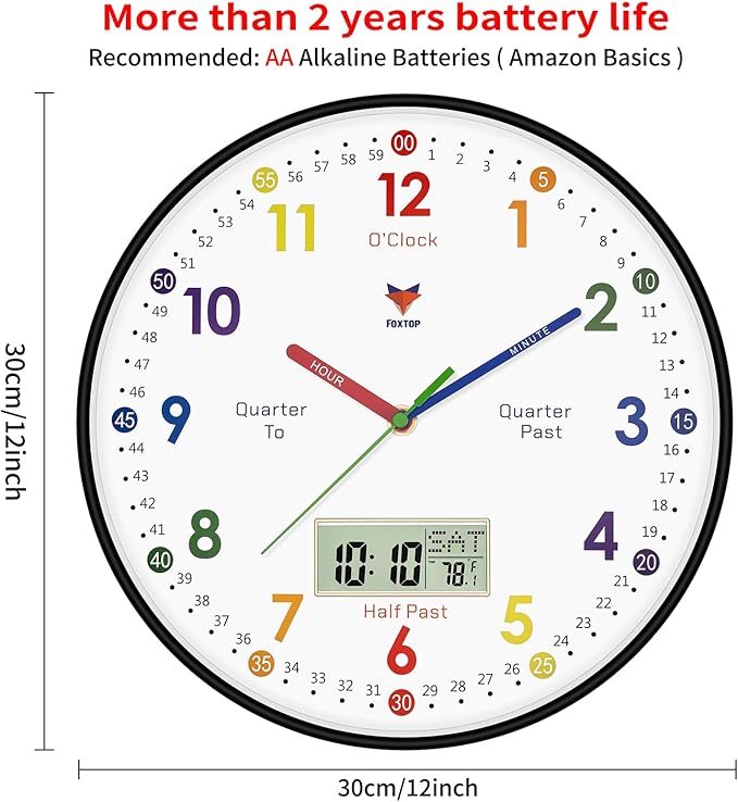 Foxtop Digital and Analog Learning Clock - Image 2
