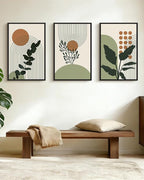 PHOPAGO Boho Plant Wall Art Green Botanical Bohemain Framed Wall Printing - Image 9