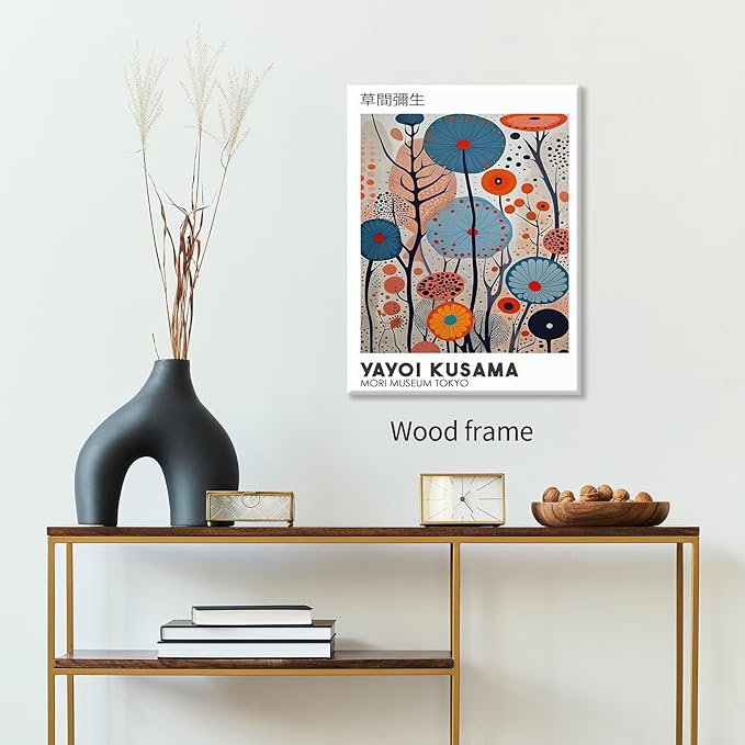 Yayoi Kusama Framed Wall Art 24x36in Vintage Japanese Painting Posters Tokyo - Image 5