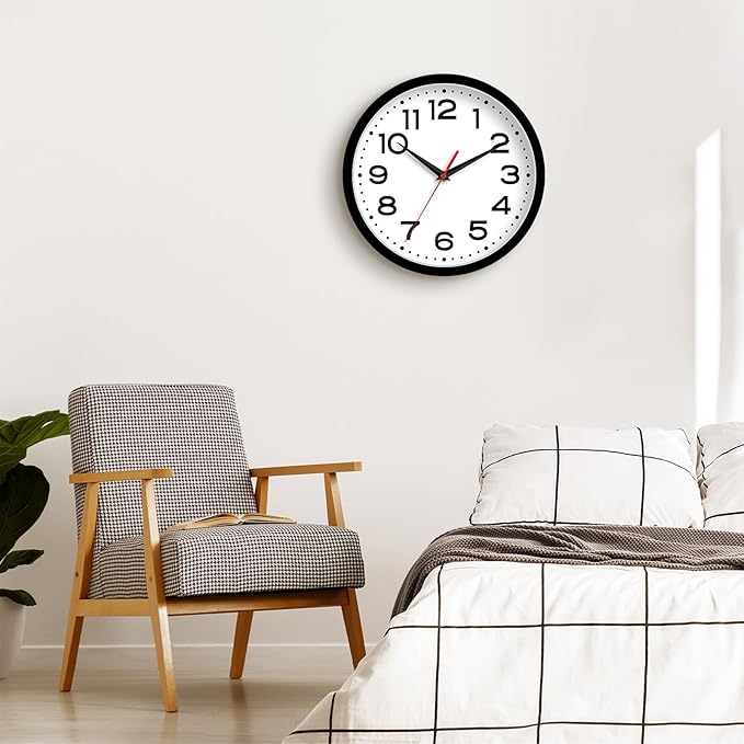 Roymnie Wall Clock Silent Non-Ticking Modern Clock Battery Operated 12 Inch - Image 2