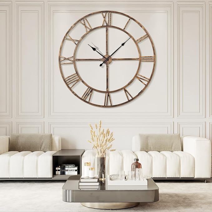 60 Inch Large Wall Clock for Living Room Decor – Easy-Assembly Silent by WallClockDecor