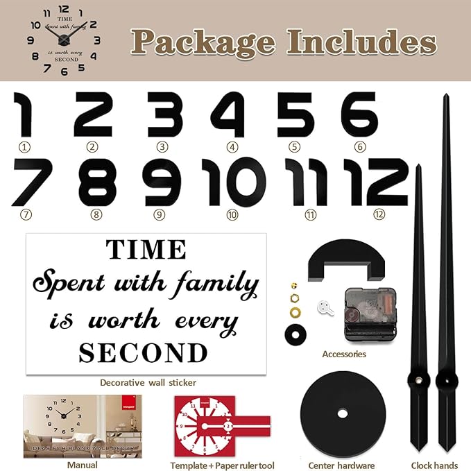 VANGOLD Large Wall Clocks for Living Room Decor, Decorative Wall Clocks Battery - Image 5