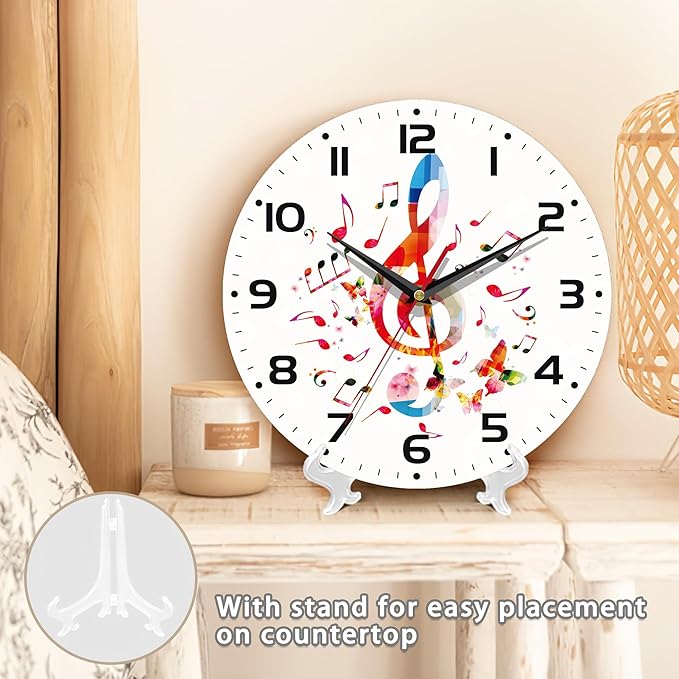 Clock for Living Room, Colorful Music Notes Wall Clock, Contemporary Home Decor - Image 5