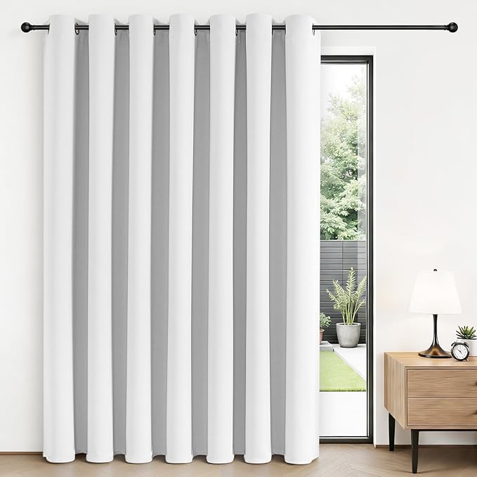 Joydeco Blackout Patio Sliding Door Curtains 96 Inches Long, Grommet Privacy by JOYDECO