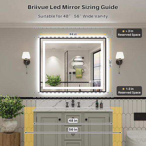 44x36 Inch LED Bathroom Mirror - Image 2