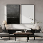 Framed Black and White Abstract Wall Art - Image 2