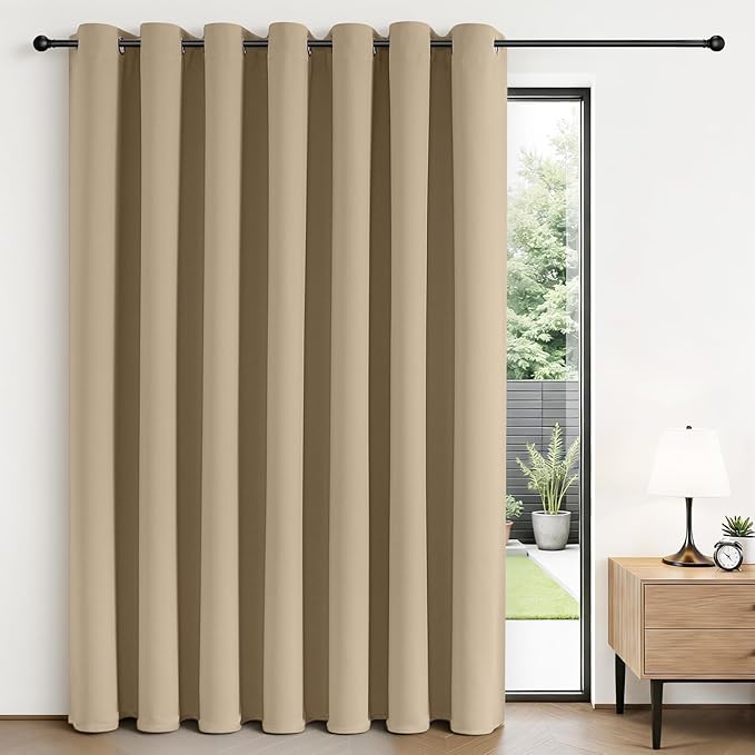 Joydeco Blackout Patio Sliding Door Curtains 108 Inches Long, Grommet Privacy by JOYDECO