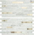 AULIGET 2 Sheets Faux Stone Peel and Stick Backsplash by AULIGET