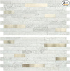 AULIGET 2 Sheets Faux Stone Peel and Stick Backsplash by AULIGET
