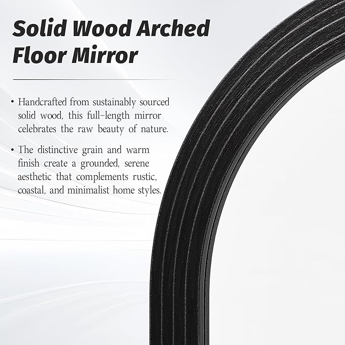 Antok Full Length Mirror 82"×44" Floor Mirror Standing Tall Mirror, Arched - Image 4