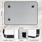 32x40 Inch Metal Black Framed Bathroom Mirror - Image 3