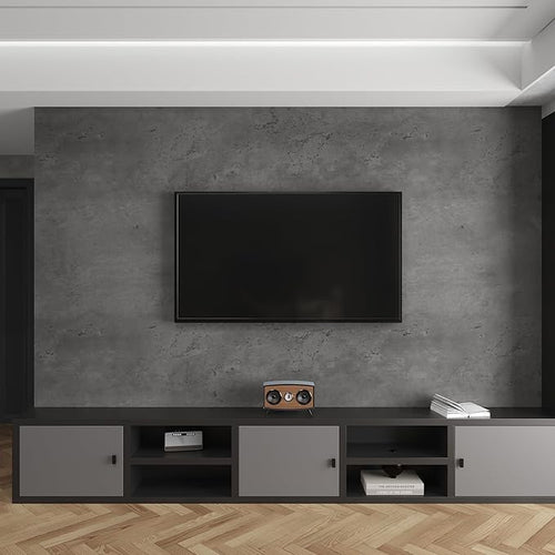 3yecao 24"×197" Thick Dark Grey Black Concrete Wallpaper Waterproof Charcoal by 3YECAO