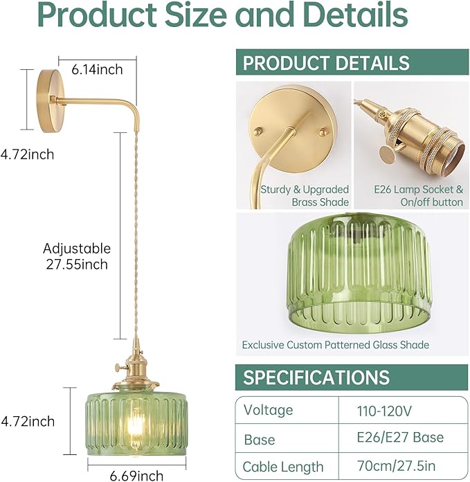 Shenmoyl Vintage Wall Sconce Wall Lamp - Image 3