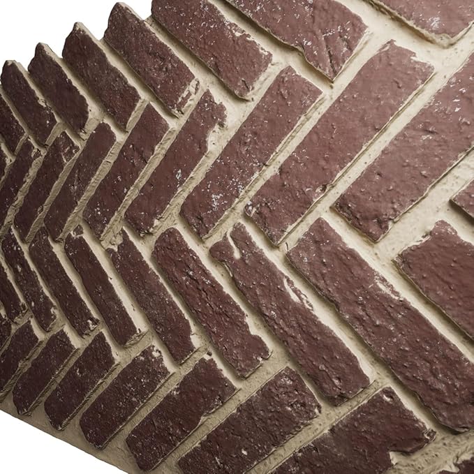 EverStone Herringbone Faux Brick Panel, 46 1/2"W x 25 1/4"H x 1"D, Old Town - Image 7