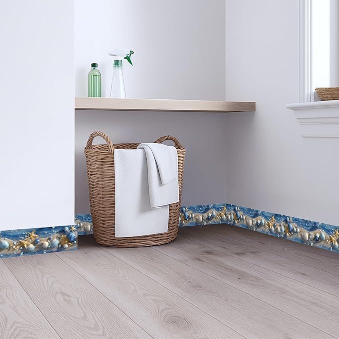 Ocean Starfish Wall Border 196x4 Inch Peel and Stick Coastal Beach Seashell - Image 4