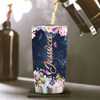 WAZONE Personalized Black Girl Tumbler Melanin Insulated Cup Customized Name Stainless Steel 20oz 30oz Travel Coffee Mug With Lid Birthday Christmas African Gifts For Women Afro Girls Queen