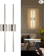 Rayogale 32 Inch Rechargeable Battery Operated Wall Sconce Set of Two, Cordless by Rayogale
