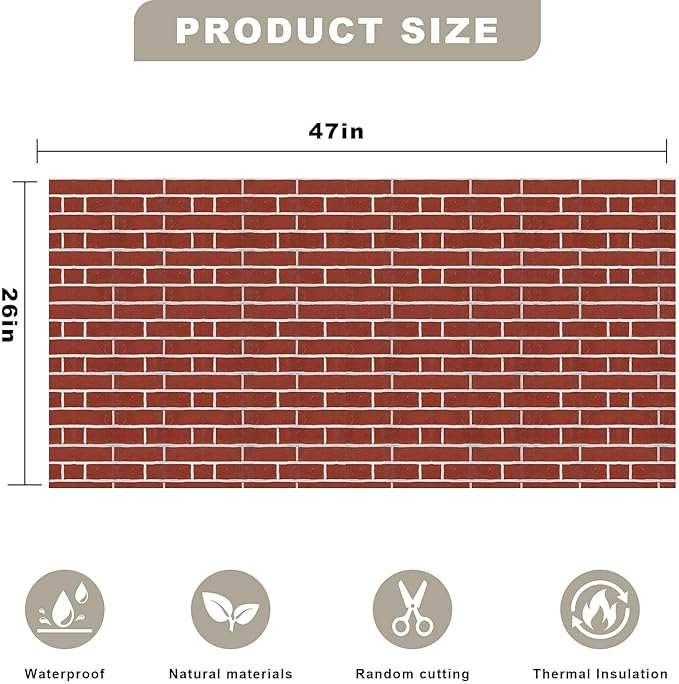 3D Wall Panels - 4PCS 47.2"x26" Faux Stone Wall Covering - MCM Modified Clay - Image 2