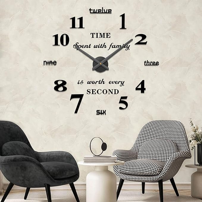 VANGOLD Large DIY Wall Clock Modern 3D Wall Clock - Image 10