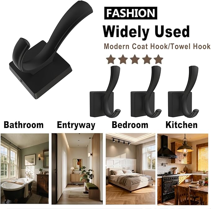 TOFIIGREM Black Towel Hooks Coat Hooks - Image 5