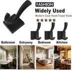 TOFIIGREM Black Hooks for Wall Towel Hooks, Heavy Duty Thick Aluminum Alloy - Image 6