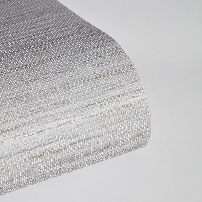 Tempaper Textured Pewter Grey Horizontal Faux Grasscloth Removable Peel and - Image 9