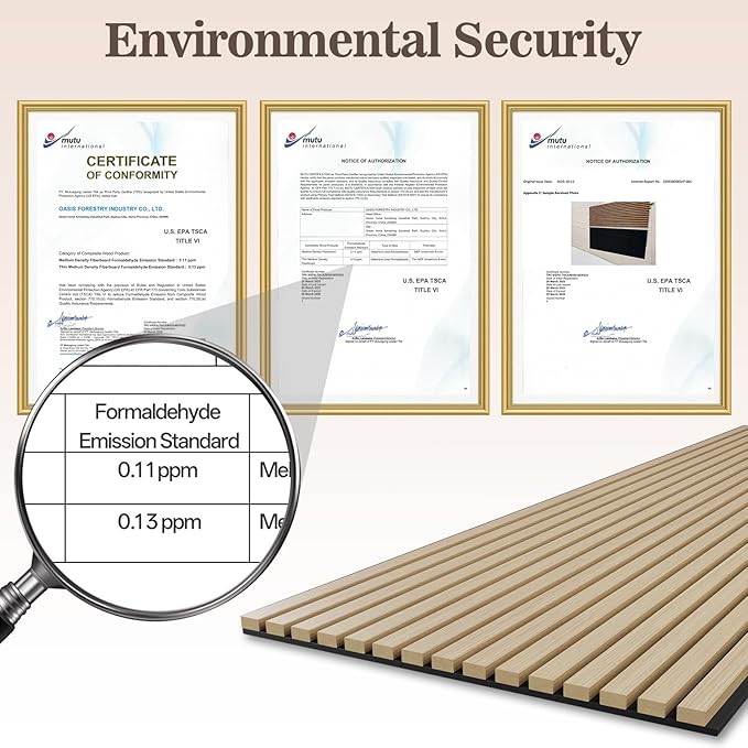 4 Pack Wood Panels for Wall, 47.24" x 23.81" Acoustic Wood Slat Wall Panel for - Image 5