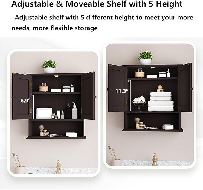 Bathroom Wall Cabinet, Over The Toilet Storage Cabinet - Image 4