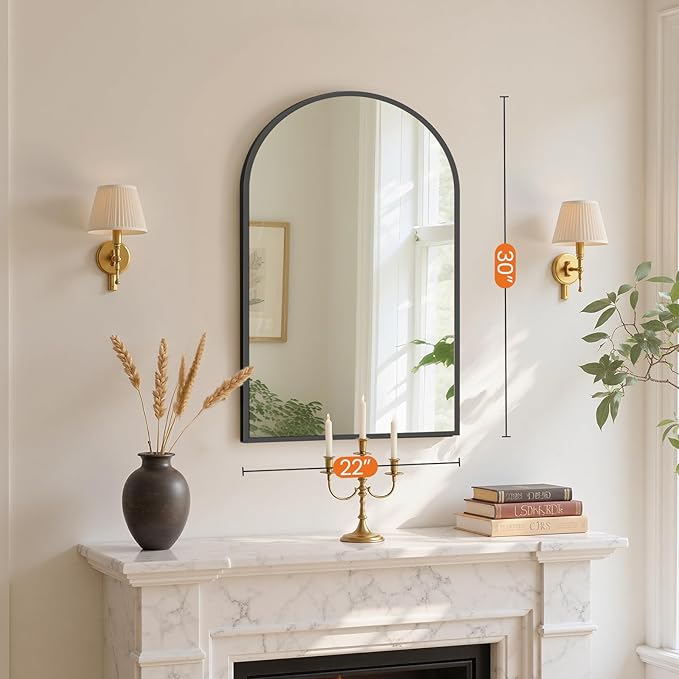 Sweetcrispy 20"x31" Arched Black Bathroom Mirrors - Image 2