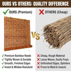 Bamboo Roman Shades for Windows 27 inch 30 inch 34 inch 46 inch Cordless Bamboo - Image 7