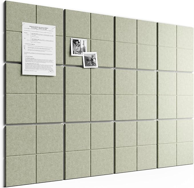 Bumusty Large Felt Bulletin Board, 30 Push Pins, 70 Adhesive Tabs by BUMUSTY