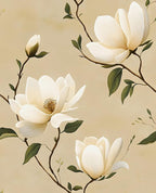 Vintage Floral Peel and Stick Wallpaper Khaki White Flowers Contact Paper by Laatse