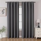 CUCRAF Light Grey Blackout Curtains 108 inch Length 2 Panels Set, Rod Pocket by CUCRAF