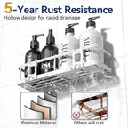 YASONIC Shower Caddy Adhesive, No Drill Bathroom Shower Organizers, - Image 3